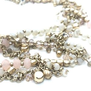 Loft Long Bead and Crystal Two Strand Necklace